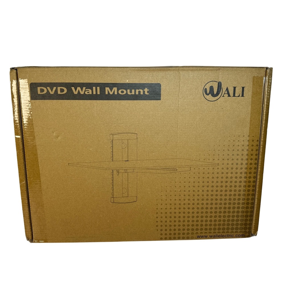 WALI CS201B Floating‎ Wall Shelf AV Mount Black Glass DVD Console Shelf